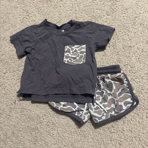 Busy Bees Smocks Camo Shortie Short Set
